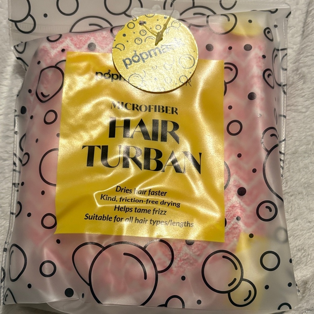 Popmask Pink Microfiber Hair Turban
